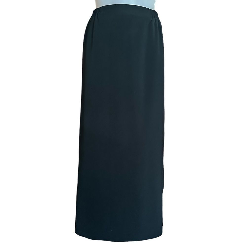 Vintage Black Pencil Dark Academia Neutral Minimalist Maxi Business Winter Skirt